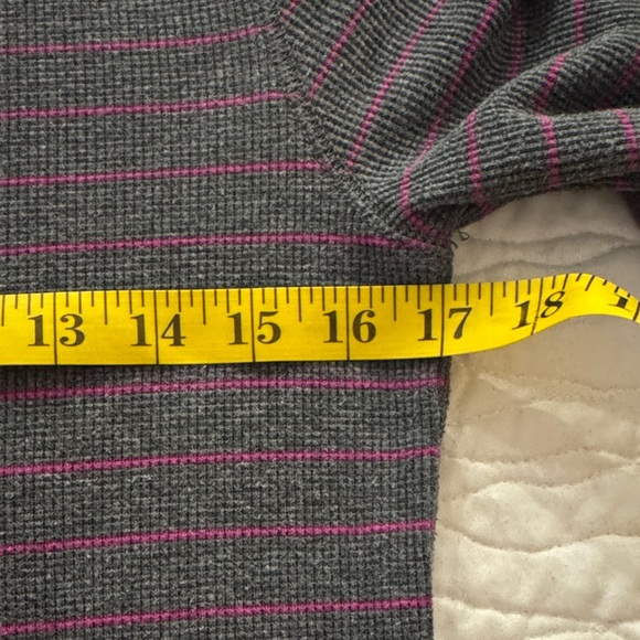 Eddie Bauer Charcoal and Magenta Striped Long Sleeve Tee - Picture 7 of 8